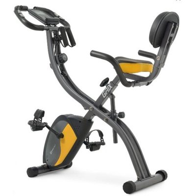 Велотренажер магнітний Hop-Sport HS-3010X Grix X-Bike з еспандерами сіро-жовтий 5902308228818 фото