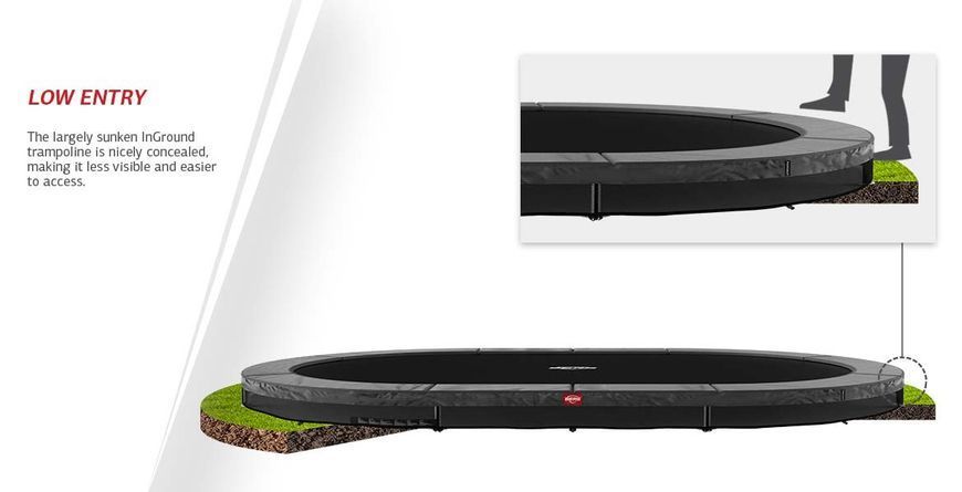 Батут BERG Grand Favorit InGround 520 Black + Safety Net Comfort 30.23.65.40 фото
