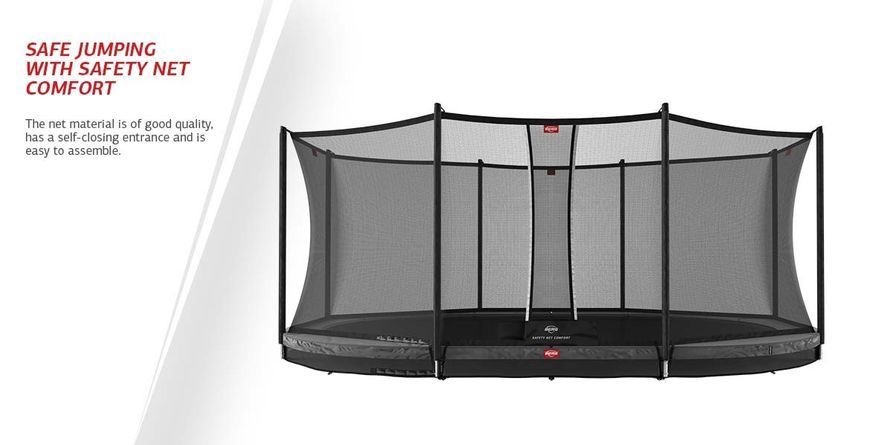 Батут BERG Grand Favorit InGround 520 Black + Safety Net Comfort 30.23.65.40 фото