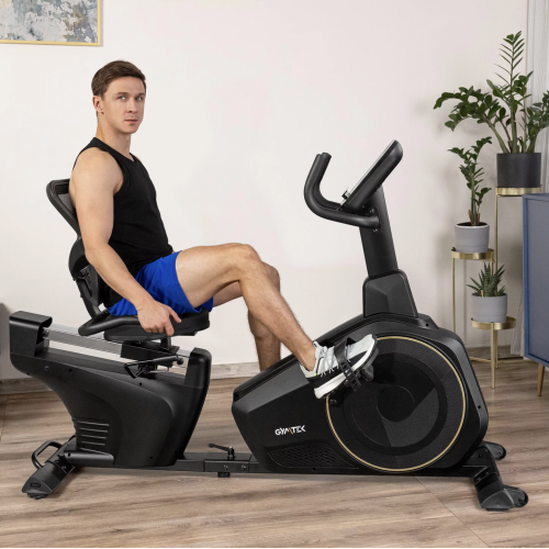 Горизонтальний велотренажер Gymtek XBR6000 електромагнітний золотистий 5905884422632 фото
