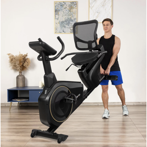 Горизонтальний велотренажер Gymtek XBR6000 електромагнітний золотистий 5905884422632 фото